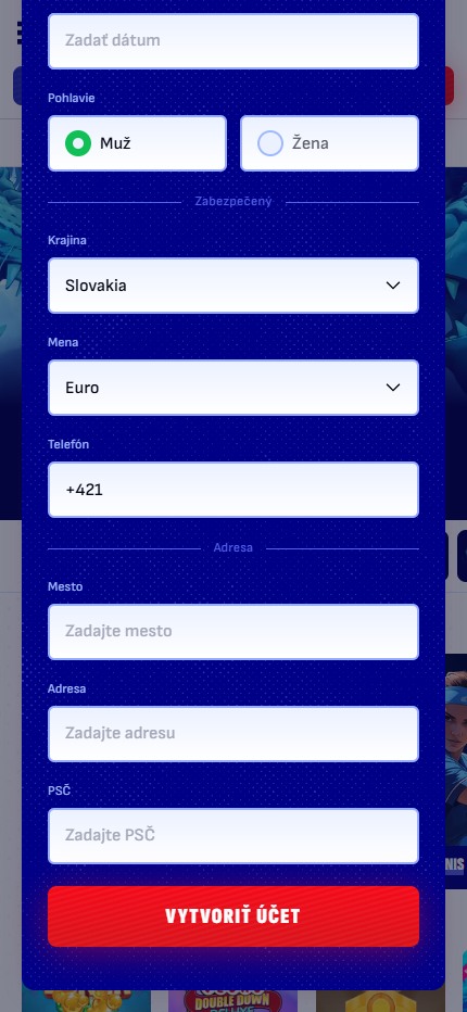 Bankonbet Bookmaker Finish Registration Slovakia (mobile screen)