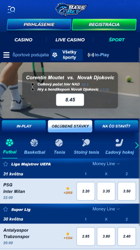 BassBet homepage