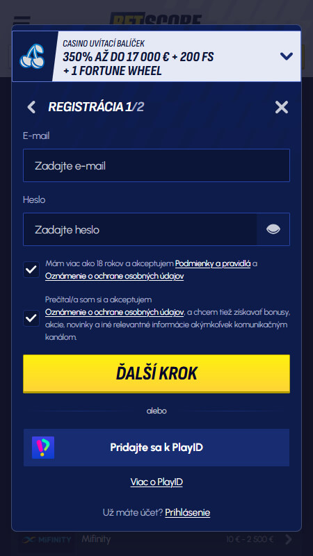 Zadajte mail a heslo
