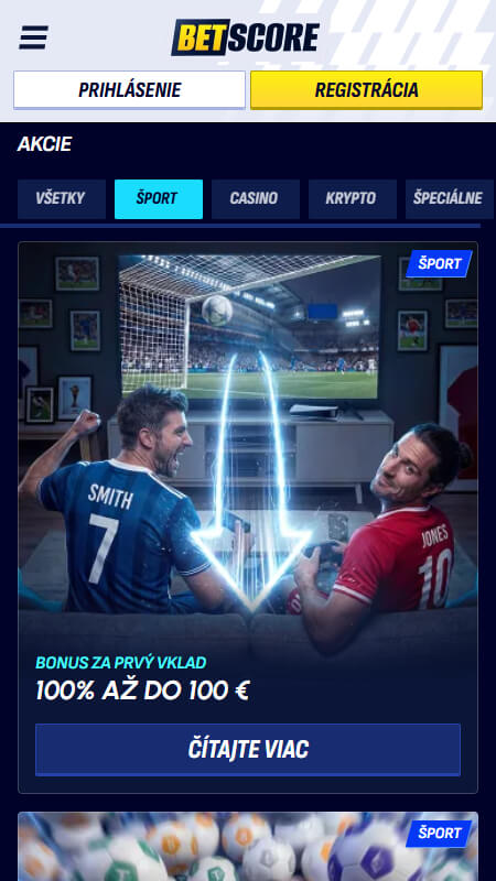Bonusy a promo akcie BetScore