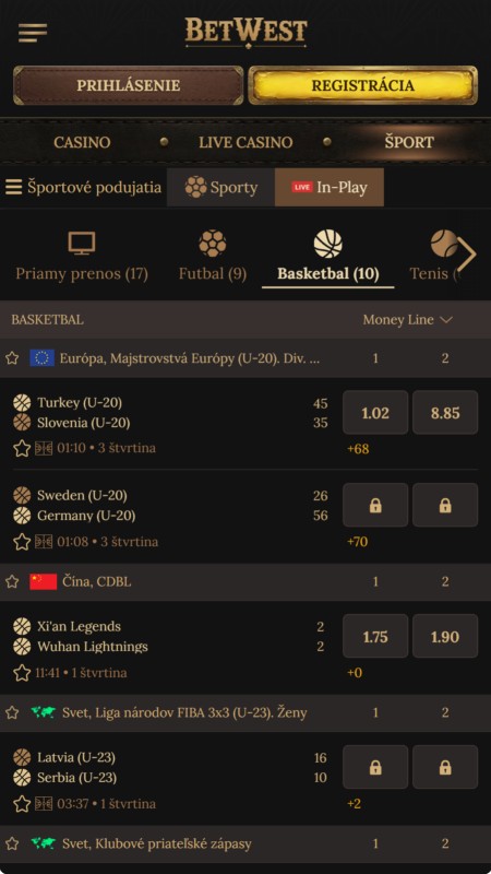 Betwest live sport