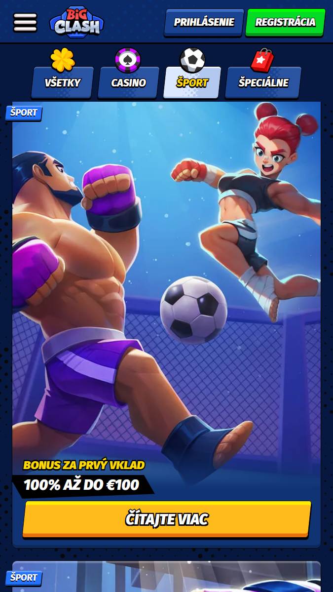 Bonusy a propagačné akcie dostupné na BigClash