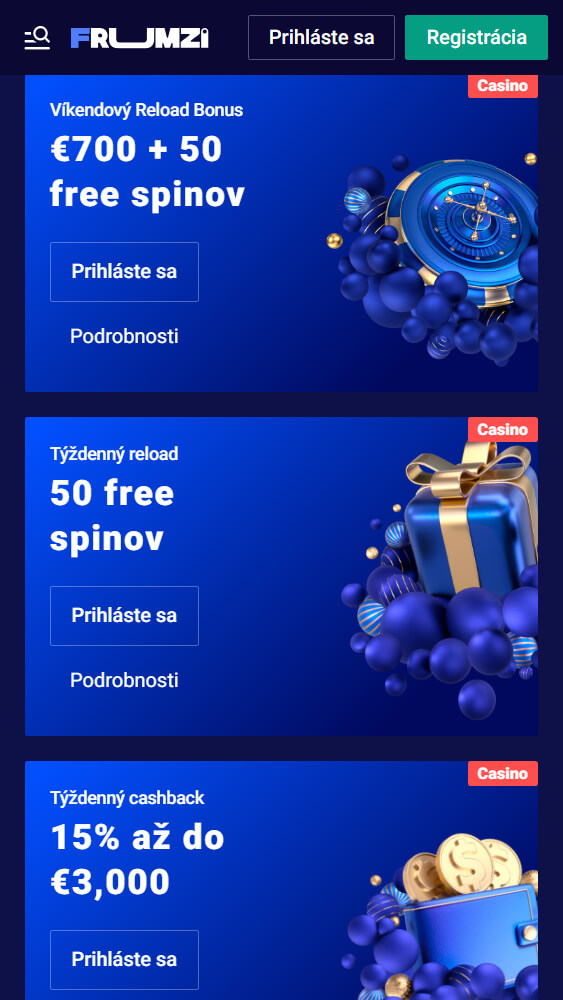 Frumzi casino bonusy