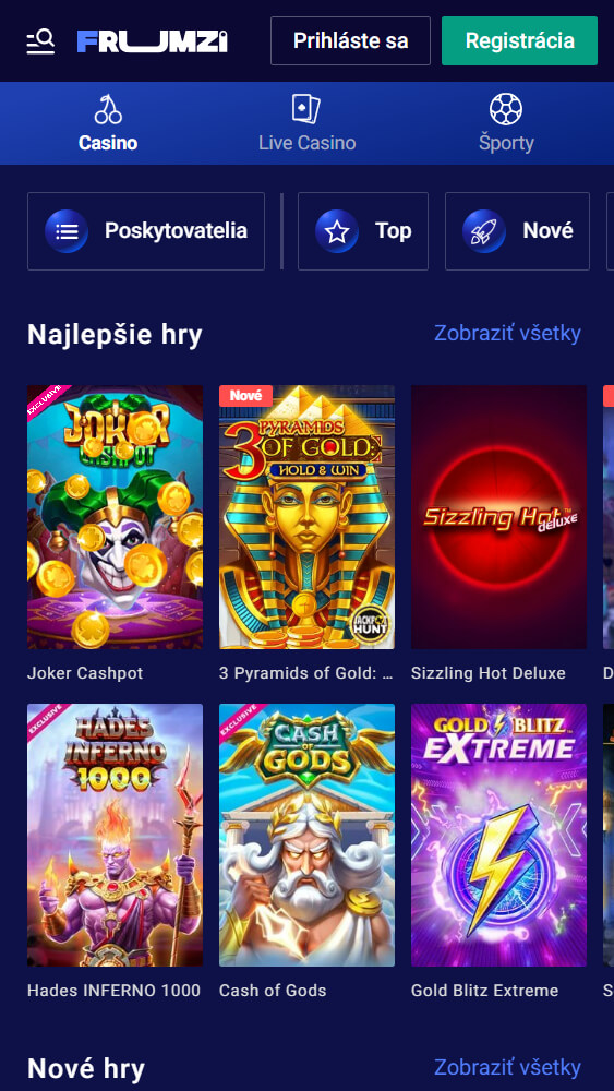 Casino sekcia v Frumzi