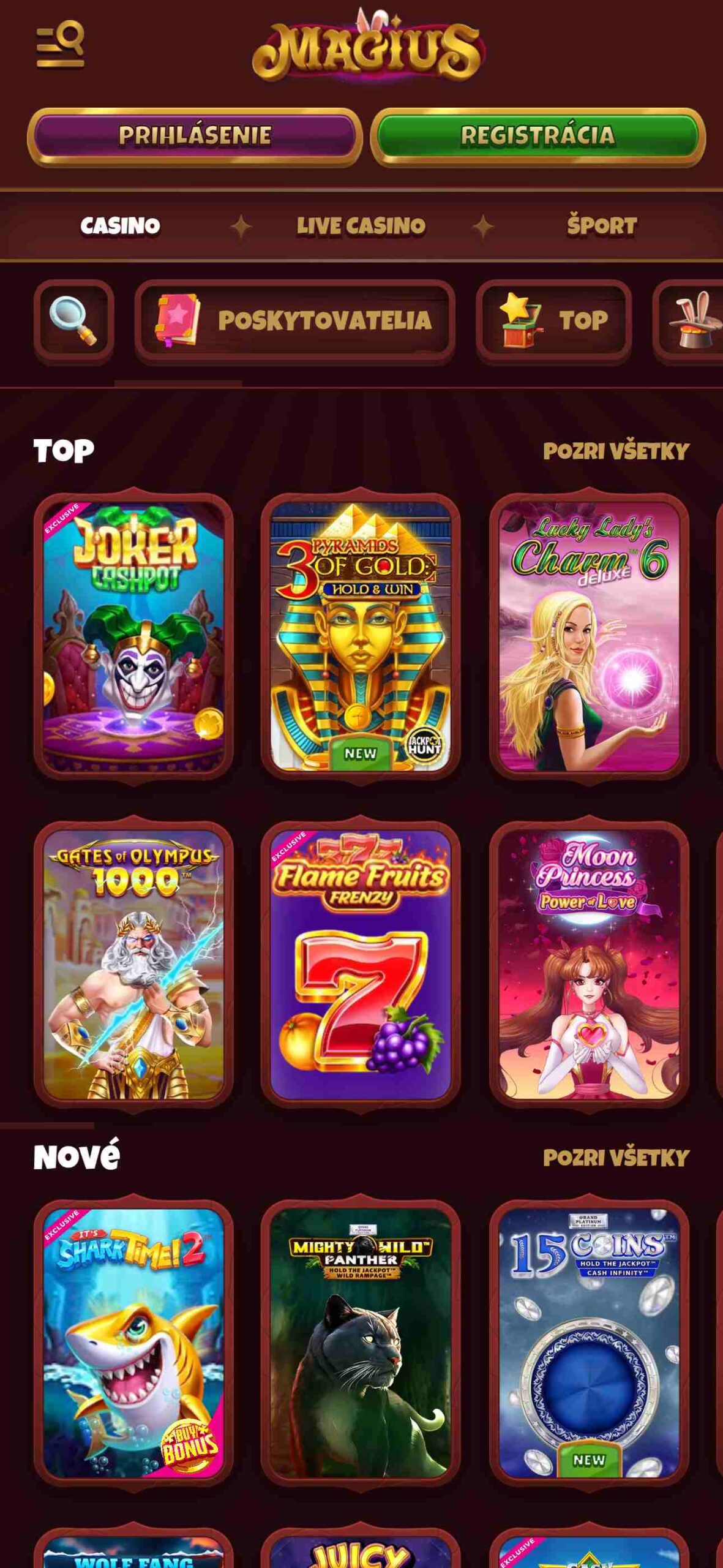 Magius Casino Games Slovakia (mobile), stavkovecentrum.com