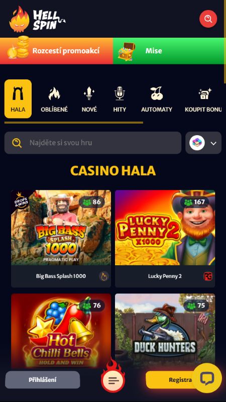 Sekcia online kasín na Hellspin