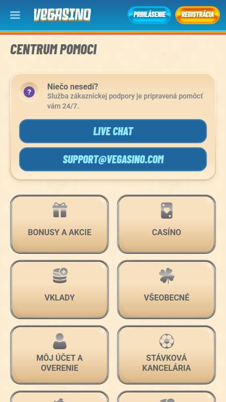 Vegasino centrum pomoci