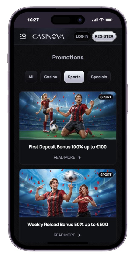 casinova bookie bonuses