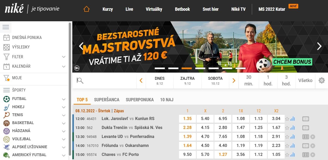 Stávkové stránky nike