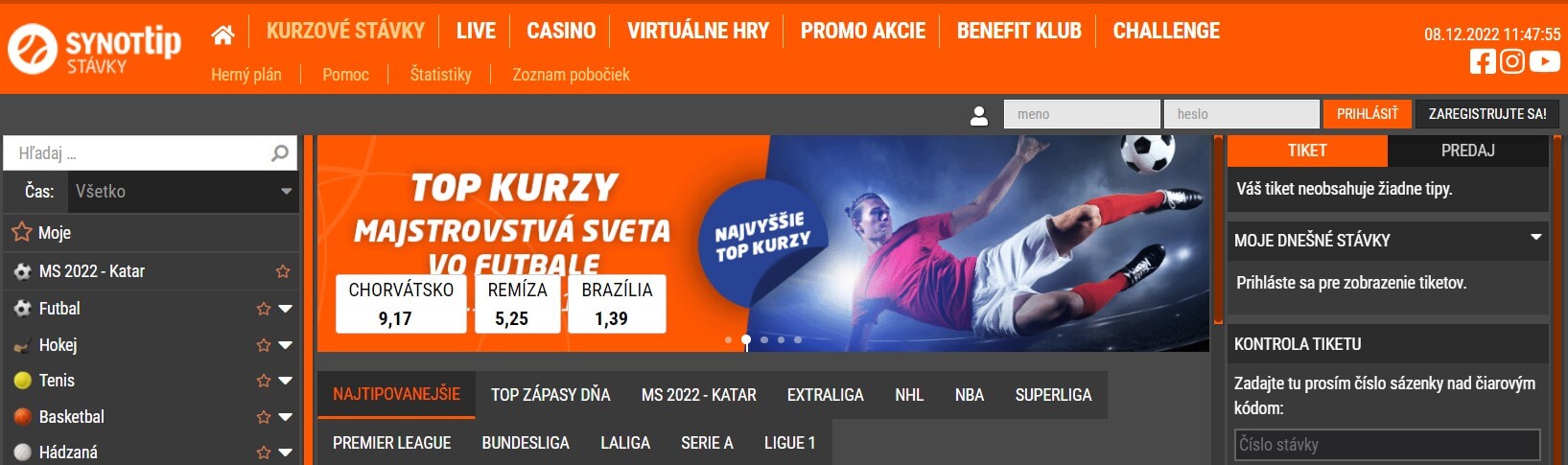 Stávkové stránky synottip