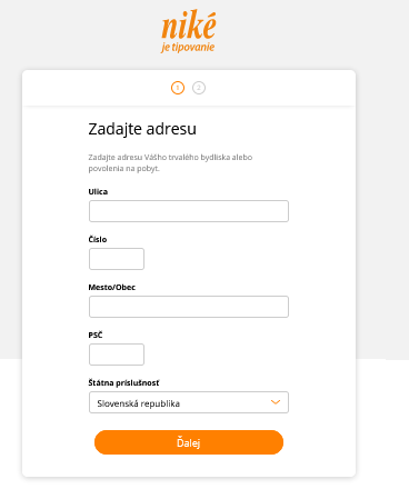 nike registrovať adresu