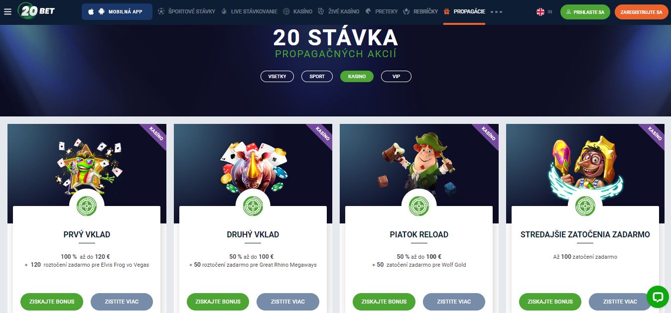 20Bet Casino Bonuses, stavkovecentrum.com