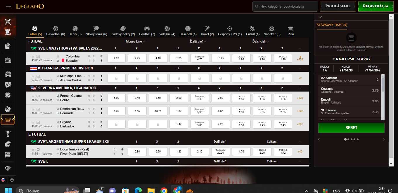 Legiano Bookmaker Live Sport Betting Slovakia, stavkovecentrum.com