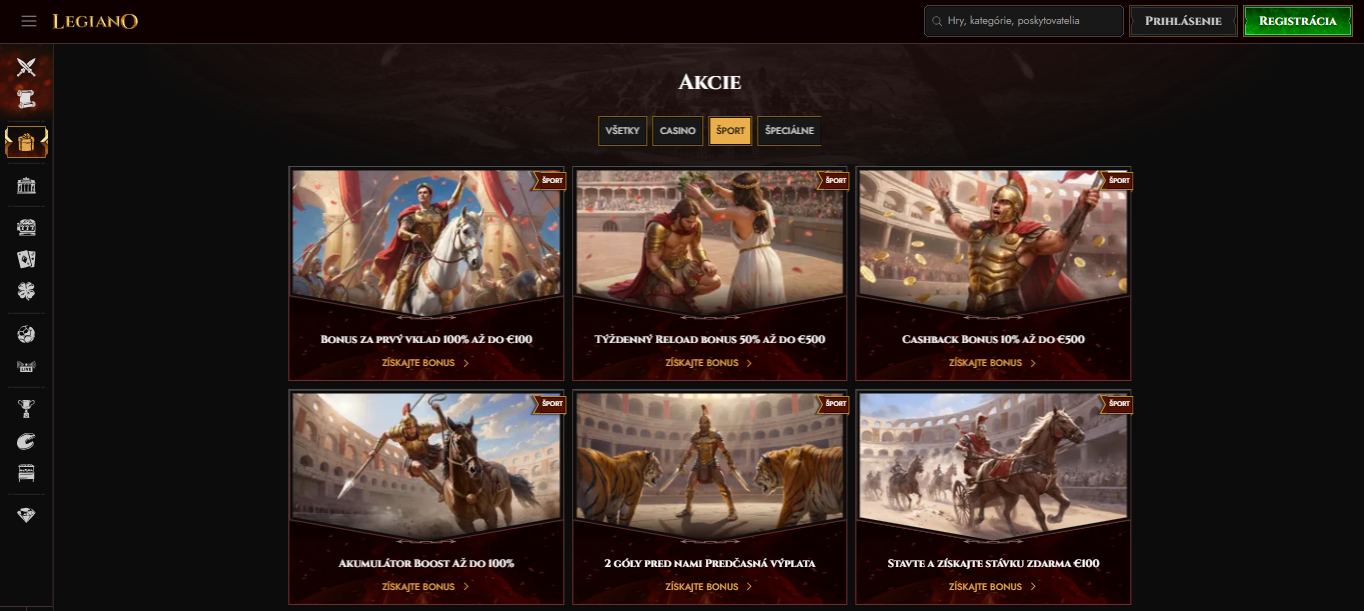 Legiano Bookmaker Sport Bonuses Slovakia, stavkovecentrum.com