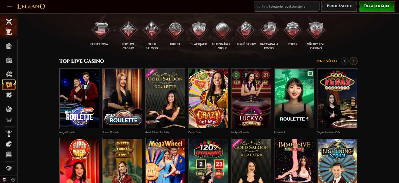 Legiano Live Casino Slovakia, stavkovecentrum.com