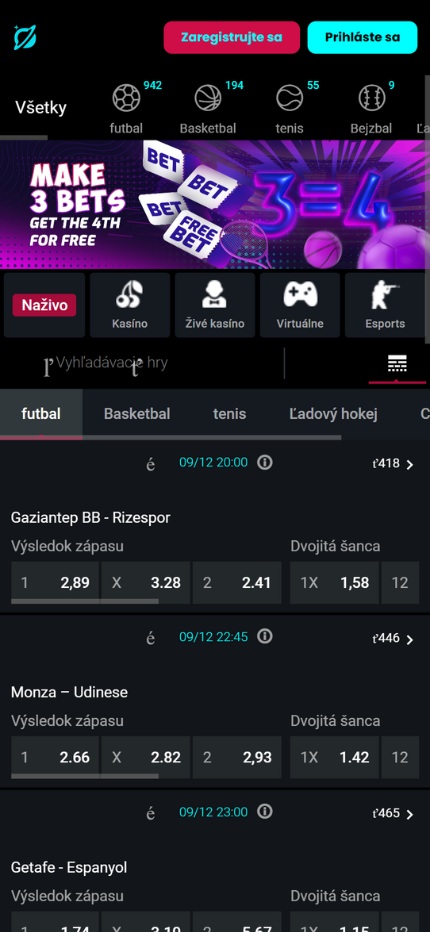 Cosmobet Bookmaker Betting Slovakia (phone screen), stavkovecentrum.com