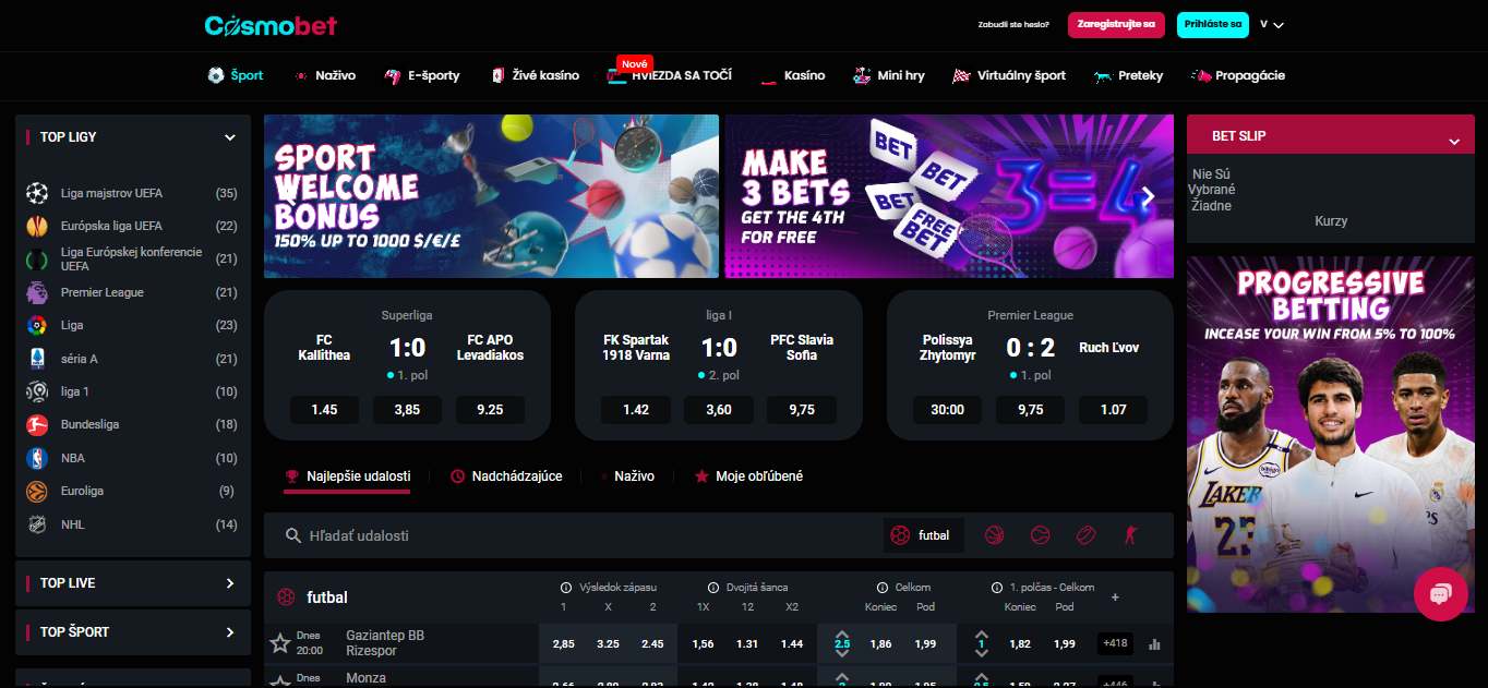 Cosmobet Bookmaker Sport Betting Slovakia, stavkovecentrum.com