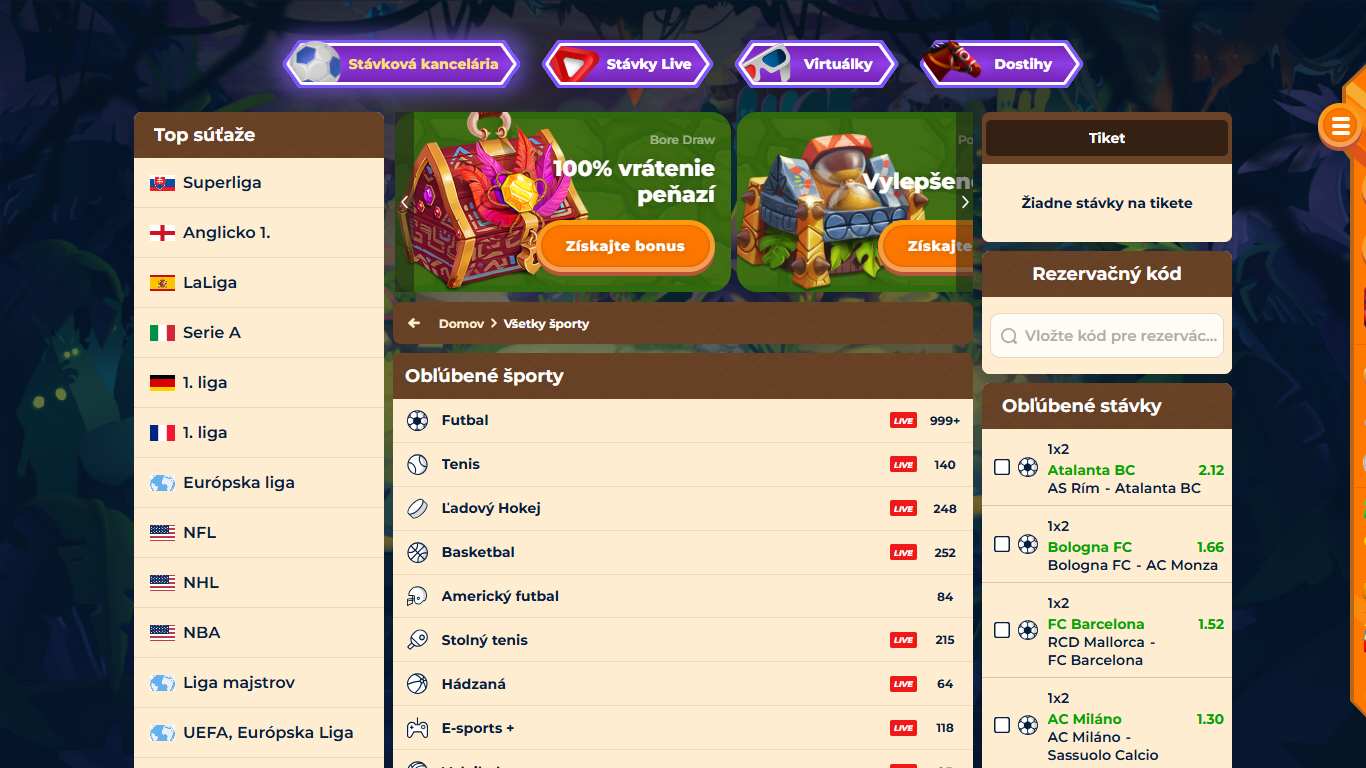 Wazamba Bookmaker Sport Betting Slovakia, stavkovecentrum.com