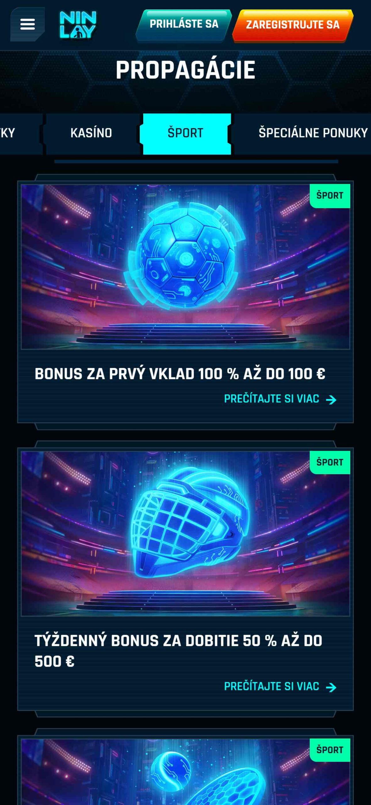 Ninlay Bookmaker Sport Bonuses-Slovensko, stavkovecentrum.com