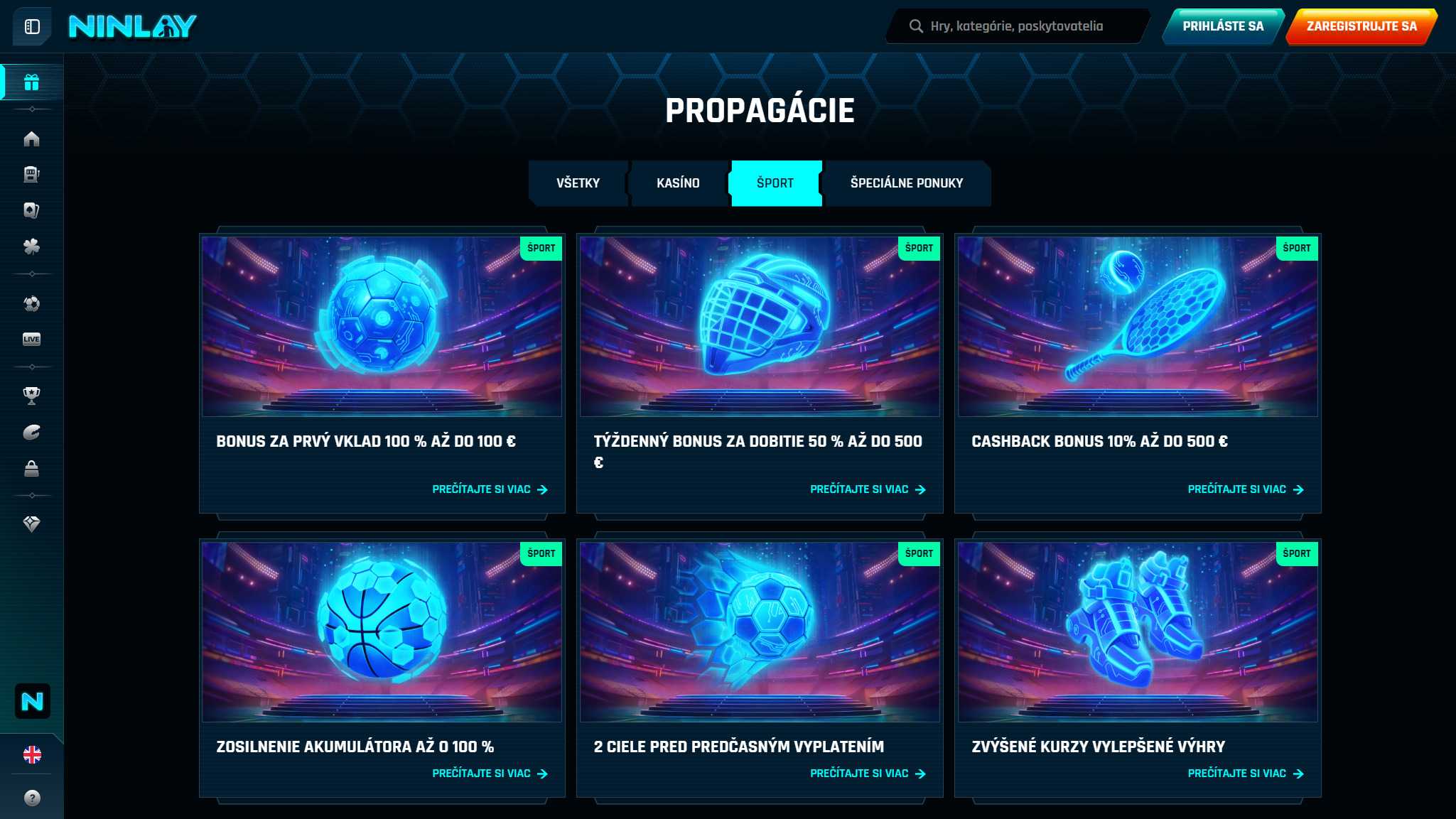 Ninlay Bookmaker Sport Bonuses-Slovensko(mobile), stavkovecentrum.com