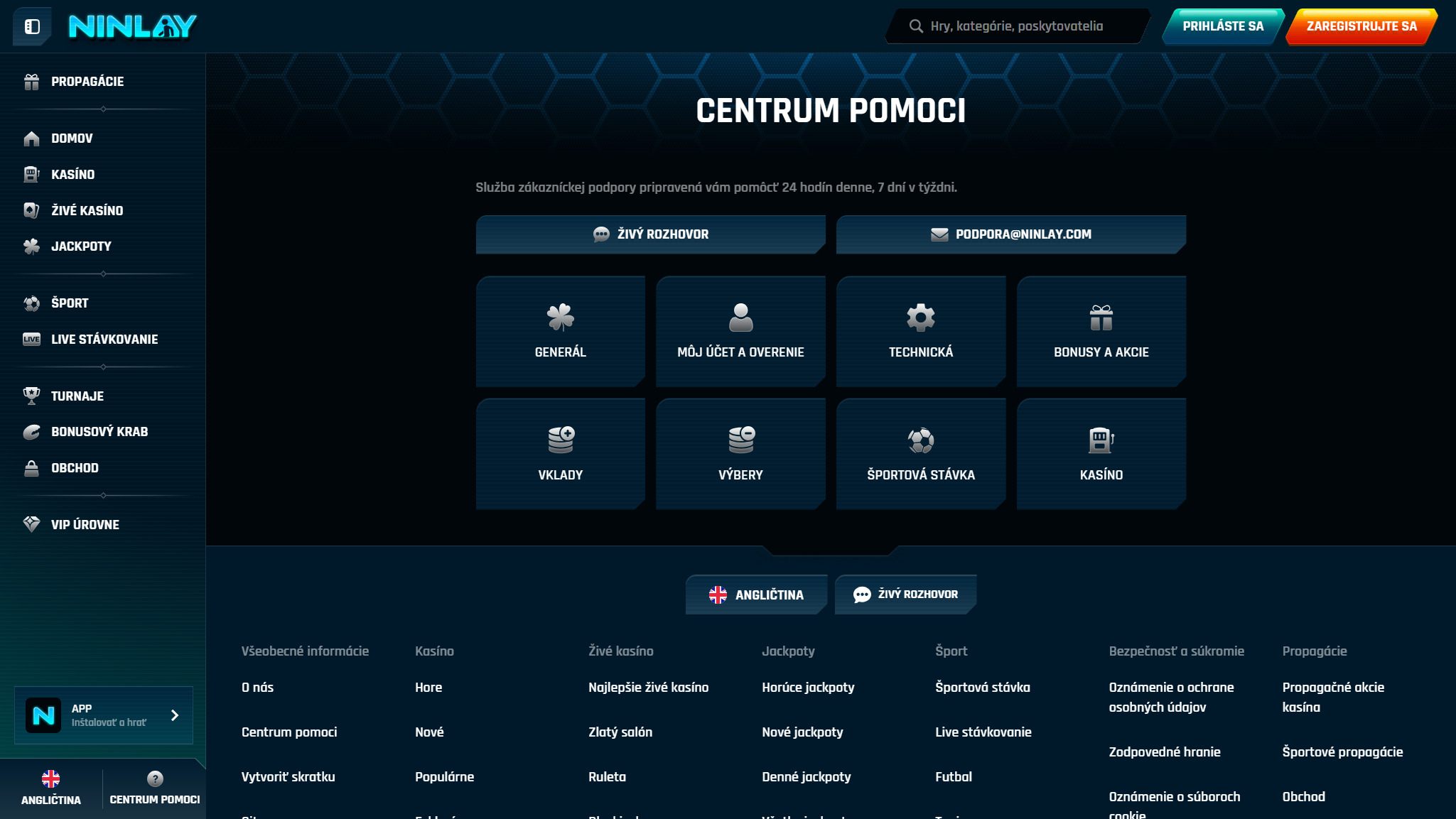 Ninlay Help-Centre Slovensko, stavkovecentrum.com