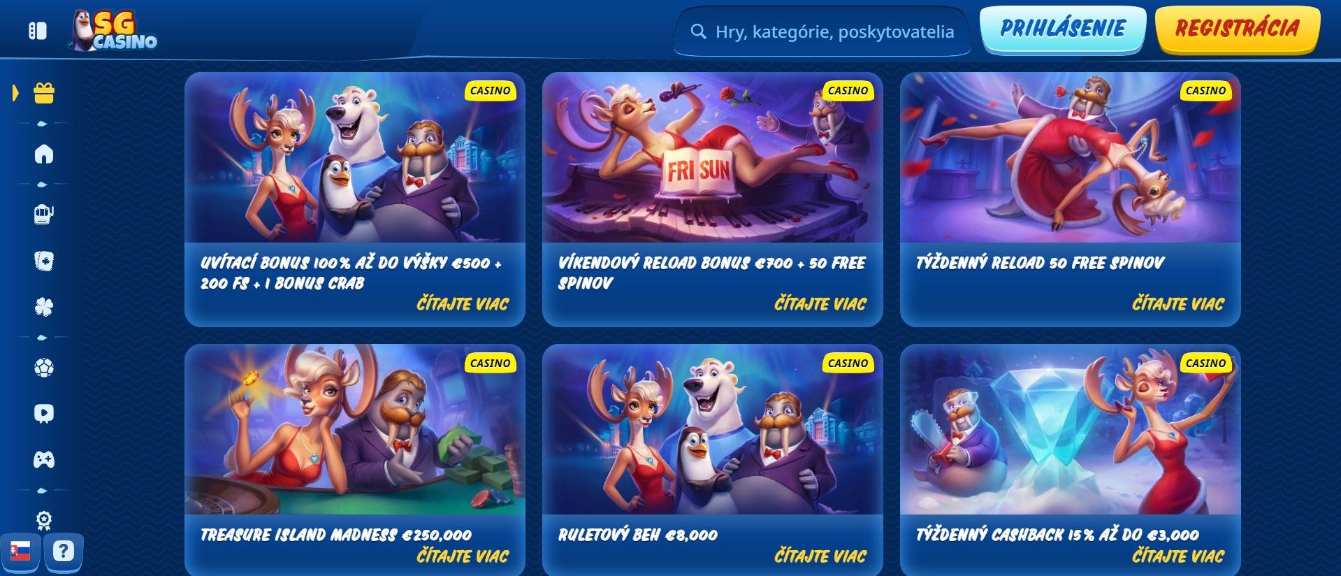 Bonusy a promo akcie v SG Casino