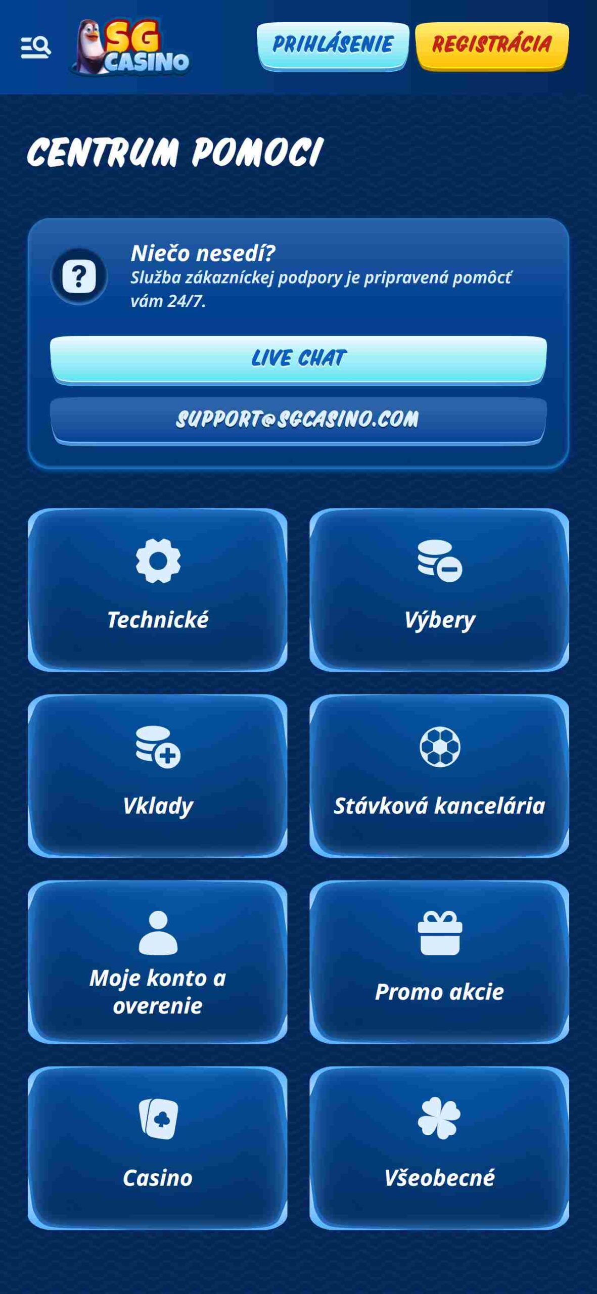 SGCasino Sport Betting Bonuses (phone screen)