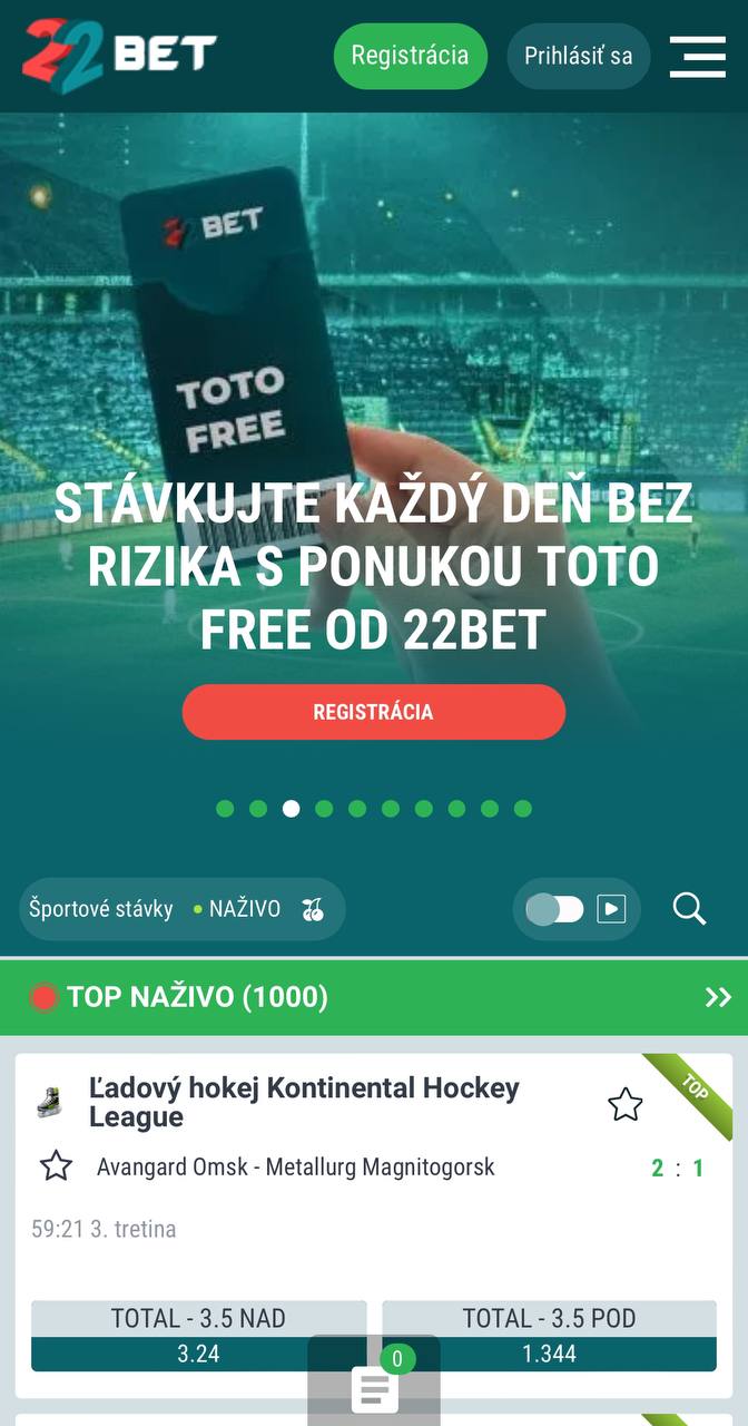 22bet Bookmakers Mobile