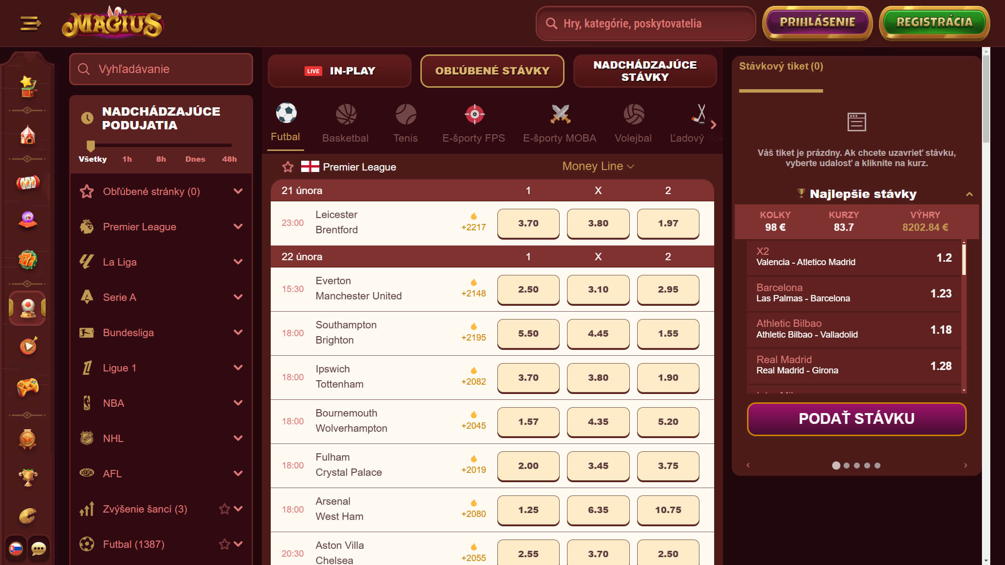 Magius Bookmaker Sport Betting Slovakia, stavkovecentrum.com