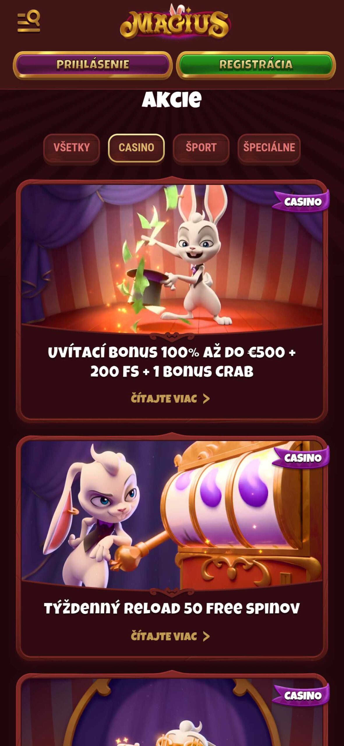 Magius Casino Bonuses Slovakia (mobile), stavkovecentrum.com