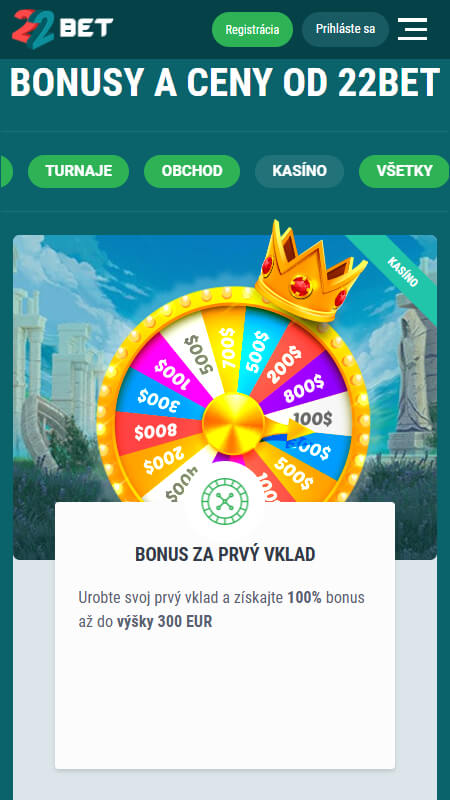 22Bet Casino Bonuses