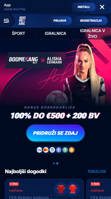 Hlavná stránka Boomerang Kasíno Slovensko