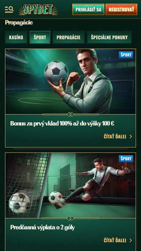 SpyBet Bookmaker sport bonuses Slovakia