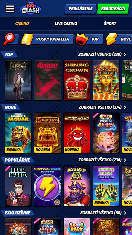 BigClash casino games in Slovakia