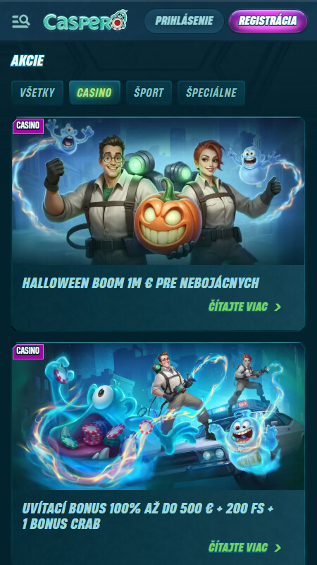 Caspero casino welcome bonuses Slovakia