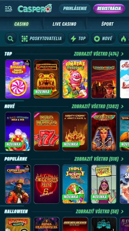 Caspero casino games Slovakia