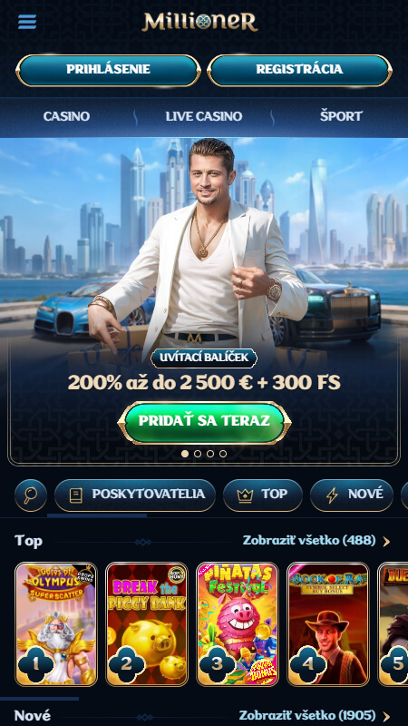 Millioner casino maiin page Slovakia