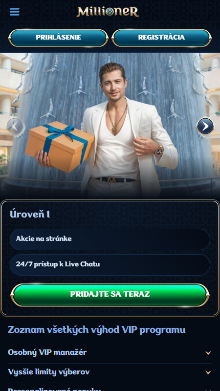 Millioner vip program Slovakia