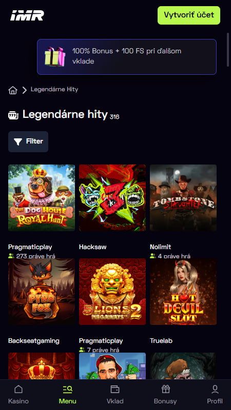 Immerion Kasíno sekcia