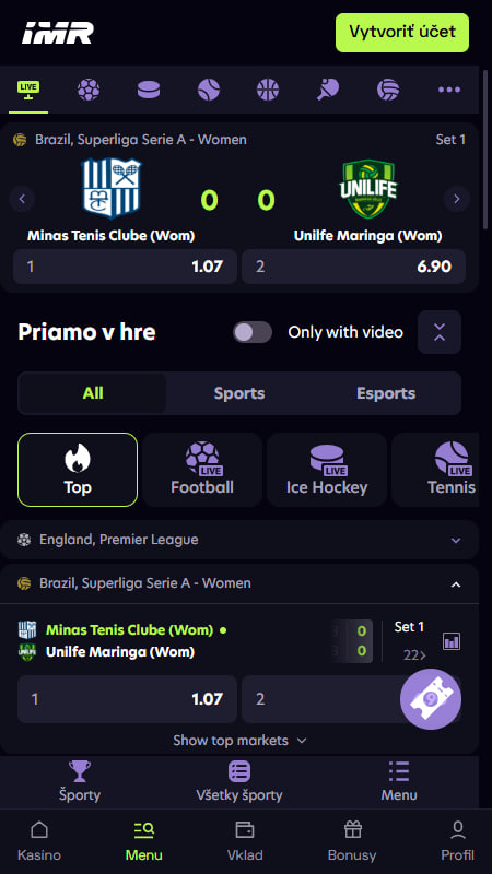 Živé stávkovanie Immerion Slovensko