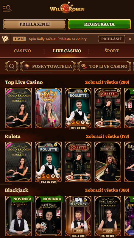 WildRobin live casino