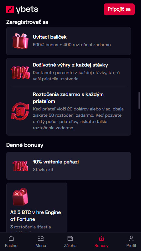 Ybets casino bonuses