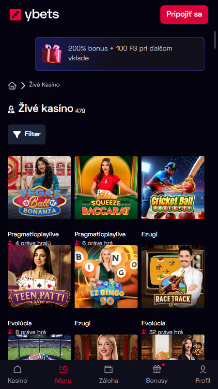 Ybets live casino 