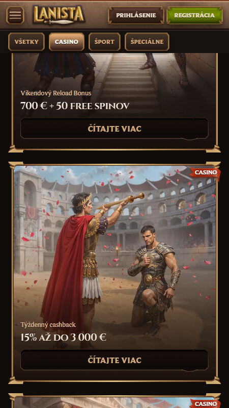 Lanista casino bonuses