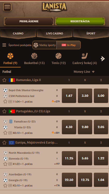 Lanista bookmaker live betting