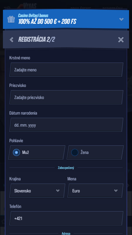 Registrácia VegasHero Kasíno