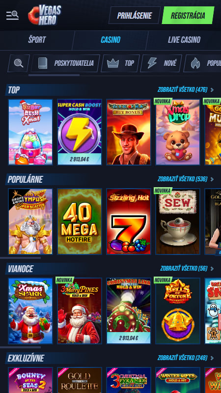 Počet hier vo VegasHero kasíne