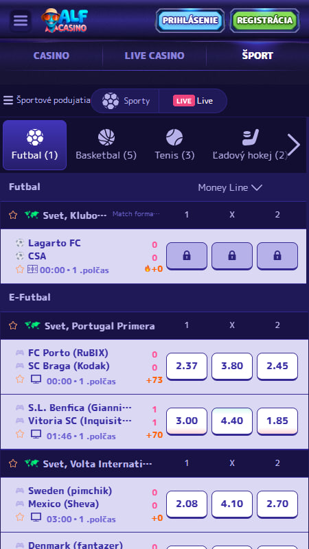 Alf Casino Živé stávkovanie