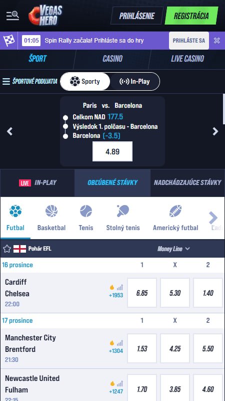 Športová sekcia VegasHero