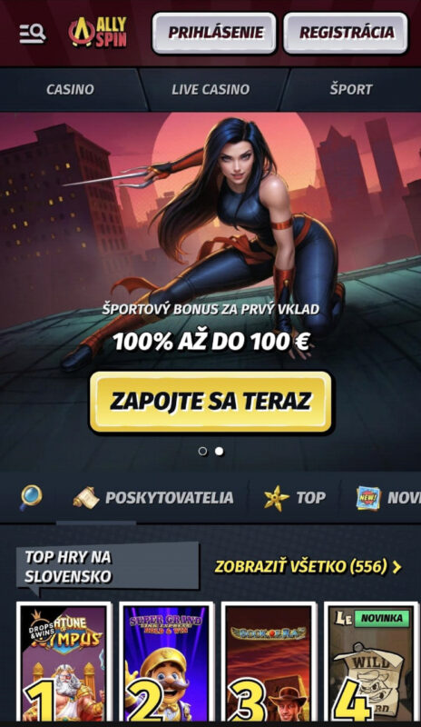 AllySpin free spiny na Slovensku